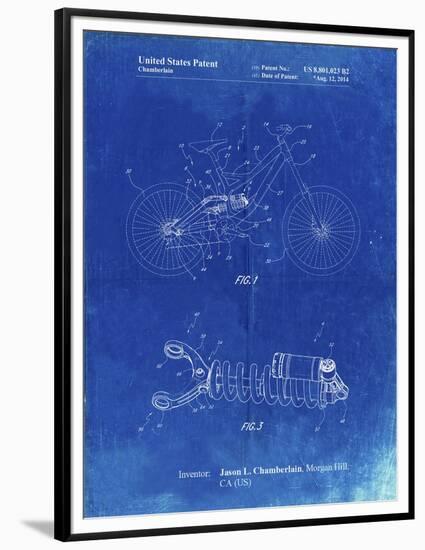 PP735-Faded Blueprint Bicycle Shock Art-Cole Borders-Framed Premium Giclee Print