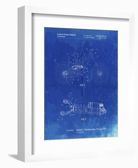 PP735-Faded Blueprint Bicycle Shock Art-Cole Borders-Framed Giclee Print