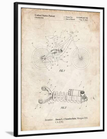 PP735-Vintage Parchment Bicycle Shock Art-Cole Borders-Framed Premium Giclee Print