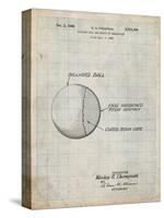 PP736-Antique Grid Parchment Billiard Ball Patent Poster-Cole Borders-Stretched Canvas