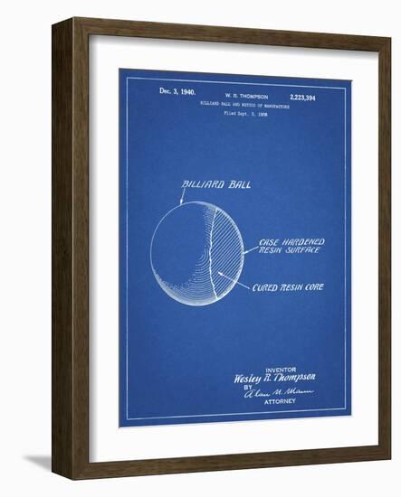 PP736-Blueprint Billiard Ball Patent Poster-Cole Borders-Framed Giclee Print