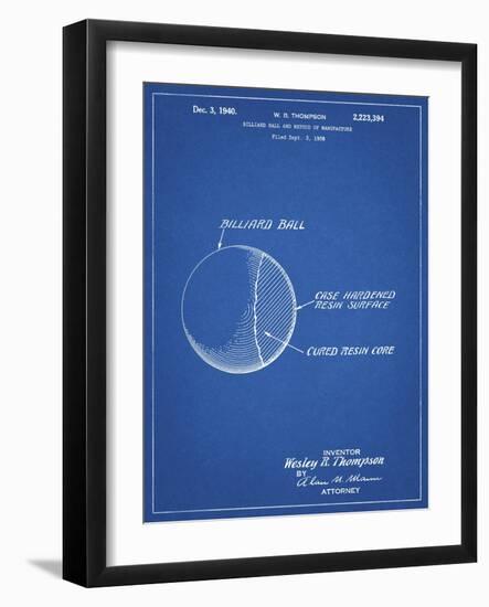 PP736-Blueprint Billiard Ball Patent Poster-Cole Borders-Framed Giclee Print