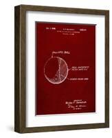 PP736-Burgundy Billiard Ball Patent Poster-Cole Borders-Framed Premium Giclee Print