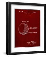 PP736-Burgundy Billiard Ball Patent Poster-Cole Borders-Framed Premium Giclee Print