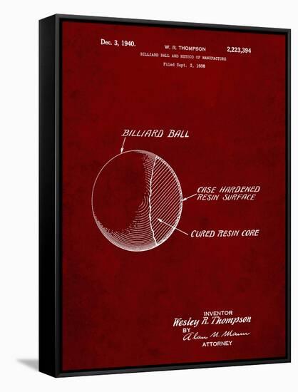 PP736-Burgundy Billiard Ball Patent Poster-Cole Borders-Framed Stretched Canvas