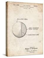 PP736-Vintage Parchment Billiard Ball Patent Poster-Cole Borders-Stretched Canvas