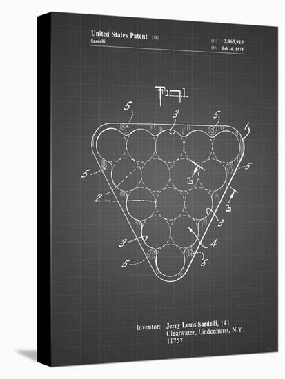 PP737-Black Grid Billiard Ball Rack Patent Poster-Cole Borders-Stretched Canvas