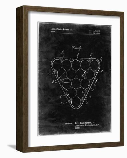 PP737-Black Grunge Billiard Ball Rack Patent Poster-Cole Borders-Framed Giclee Print