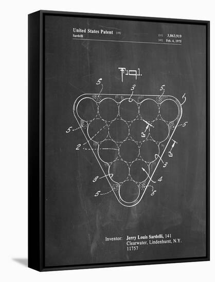 PP737-Chalkboard Billiard Ball Rack Patent Poster-Cole Borders-Framed Stretched Canvas