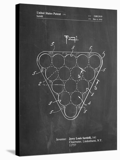 PP737-Chalkboard Billiard Ball Rack Patent Poster-Cole Borders-Stretched Canvas