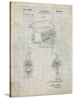 PP739-Antique Grid Parchment Black & Decker Jigsaw Patent Poster-Cole Borders-Stretched Canvas