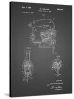 PP739-Black Grid Black & Decker Jigsaw Patent Poster-Cole Borders-Stretched Canvas