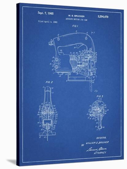 PP739-Blueprint Black & Decker Jigsaw Patent Poster-Cole Borders-Stretched Canvas