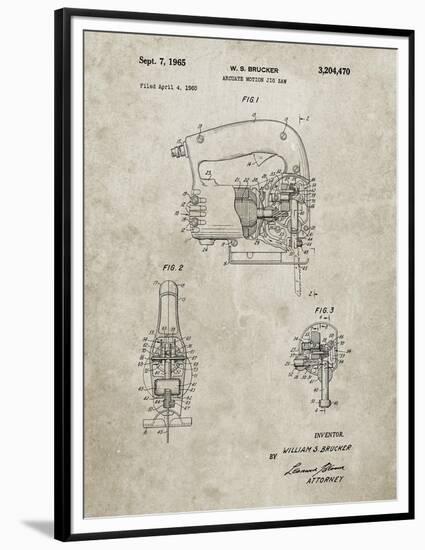 PP739-Sandstone Black & Decker Jigsaw Patent Poster-Cole Borders-Framed Premium Giclee Print