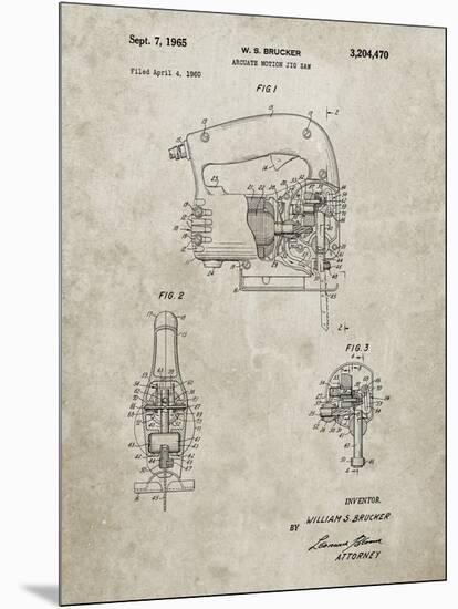 PP739-Sandstone Black & Decker Jigsaw Patent Poster-Cole Borders-Mounted Premium Giclee Print