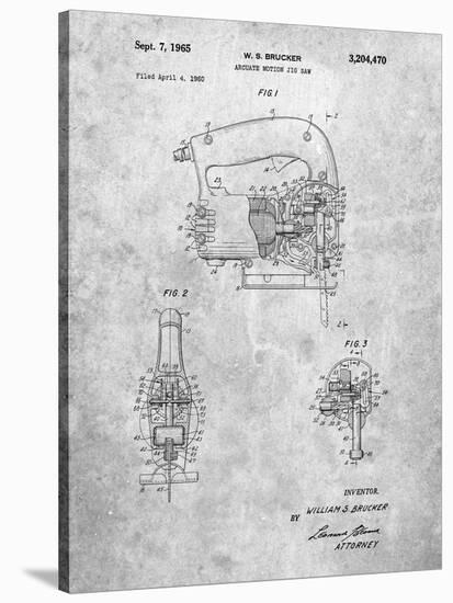 PP739-Slate Black & Decker Jigsaw Patent Poster-Cole Borders-Stretched Canvas