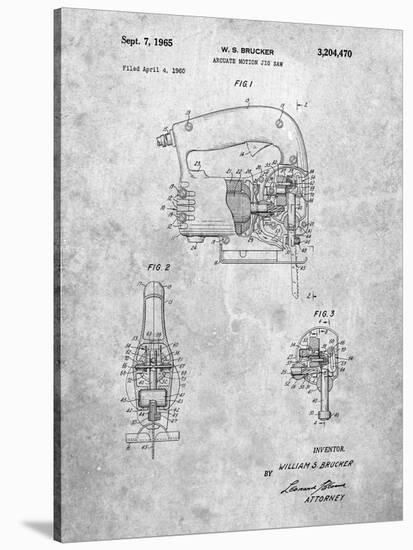 PP739-Slate Black & Decker Jigsaw Patent Poster-Cole Borders-Stretched Canvas