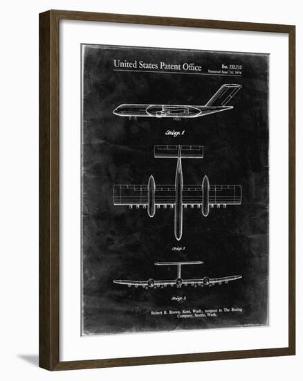 PP749-Black Grunge Boeing RC-1 Airplane Concept Patent Poster-Cole Borders-Framed Giclee Print