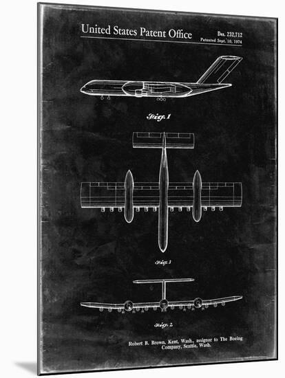 PP749-Black Grunge Boeing RC-1 Airplane Concept Patent Poster-Cole Borders-Mounted Giclee Print