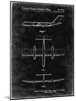 PP749-Black Grunge Boeing RC-1 Airplane Concept Patent Poster-Cole Borders-Mounted Giclee Print