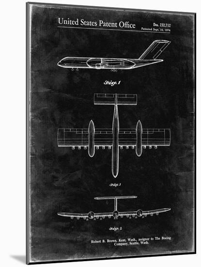 PP749-Black Grunge Boeing RC-1 Airplane Concept Patent Poster-Cole Borders-Mounted Giclee Print