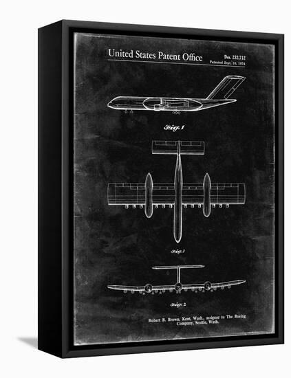 PP749-Black Grunge Boeing RC-1 Airplane Concept Patent Poster-Cole Borders-Framed Stretched Canvas