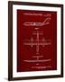 PP749-Burgundy Boeing RC-1 Airplane Concept Patent Poster-Cole Borders-Framed Giclee Print