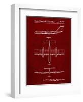 PP749-Burgundy Boeing RC-1 Airplane Concept Patent Poster-Cole Borders-Framed Giclee Print