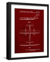 PP749-Burgundy Boeing RC-1 Airplane Concept Patent Poster-Cole Borders-Framed Giclee Print