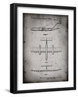 PP749-Faded Grey Boeing RC-1 Airplane Concept Patent Poster-Cole Borders-Framed Giclee Print