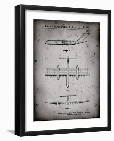 PP749-Faded Grey Boeing RC-1 Airplane Concept Patent Poster-Cole Borders-Framed Giclee Print