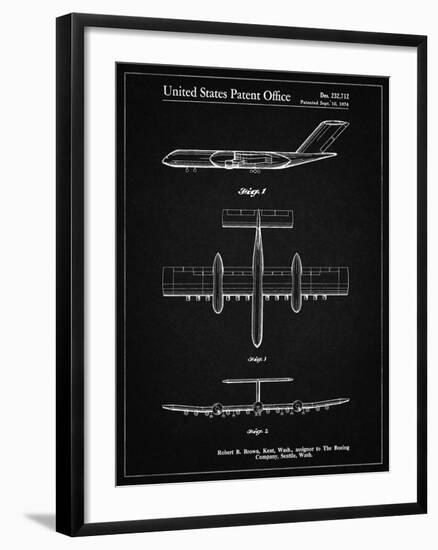 PP749-Vintage Black Boeing RC-1 Airplane Concept Patent Poster-Cole Borders-Framed Giclee Print