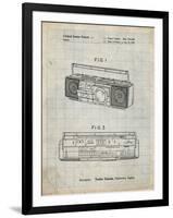 PP752-Antique Grid Parchment Boom Box Patent Poster-Cole Borders-Framed Giclee Print