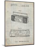 PP752-Antique Grid Parchment Boom Box Patent Poster-Cole Borders-Mounted Giclee Print