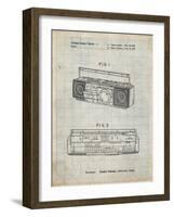 PP752-Antique Grid Parchment Boom Box Patent Poster-Cole Borders-Framed Giclee Print