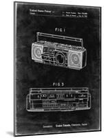 PP752-Black Grunge Boom Box Patent Poster-Cole Borders-Mounted Giclee Print