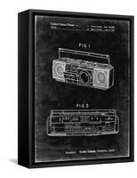 PP752-Black Grunge Boom Box Patent Poster-Cole Borders-Framed Stretched Canvas