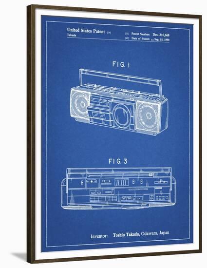 PP752-Blueprint Boom Box Patent Poster-Cole Borders-Framed Premium Giclee Print