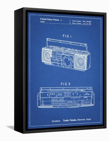 PP752-Blueprint Boom Box Patent Poster-Cole Borders-Framed Stretched Canvas