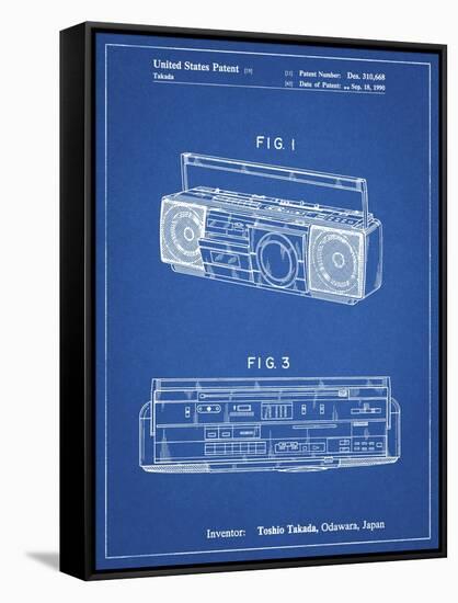 PP752-Blueprint Boom Box Patent Poster-Cole Borders-Framed Stretched Canvas