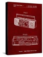 PP752-Burgundy Boom Box Patent Poster-Cole Borders-Stretched Canvas