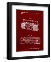 PP752-Burgundy Boom Box Patent Poster-Cole Borders-Framed Giclee Print