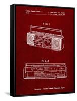 PP752-Burgundy Boom Box Patent Poster-Cole Borders-Framed Stretched Canvas
