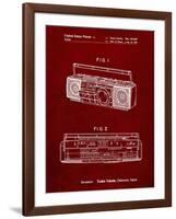 PP752-Burgundy Boom Box Patent Poster-Cole Borders-Framed Giclee Print