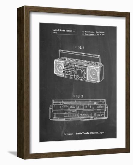 PP752-Chalkboard Boom Box Patent Poster-Cole Borders-Framed Giclee Print