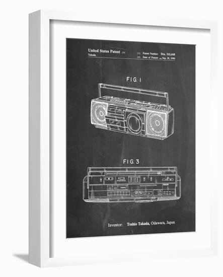 PP752-Chalkboard Boom Box Patent Poster-Cole Borders-Framed Giclee Print