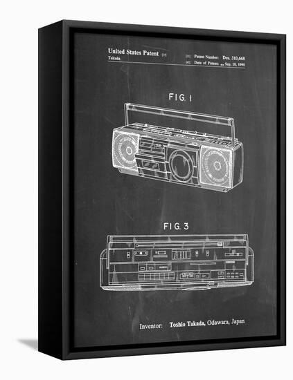 PP752-Chalkboard Boom Box Patent Poster-Cole Borders-Framed Stretched Canvas