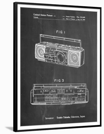 PP752-Chalkboard Boom Box Patent Poster-Cole Borders-Framed Premium Giclee Print