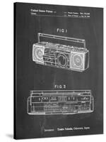 PP752-Chalkboard Boom Box Patent Poster-Cole Borders-Stretched Canvas