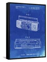 PP752-Faded Blueprint Boom Box Patent Poster-Cole Borders-Framed Stretched Canvas